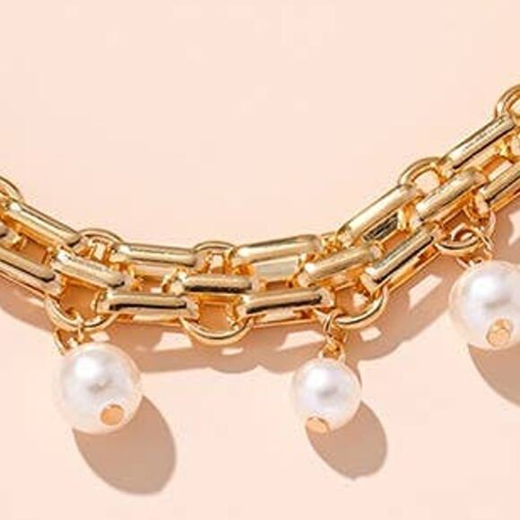 Decorative Chain and Pearl Beads Purse Bag Charm - Picture 2 of 4